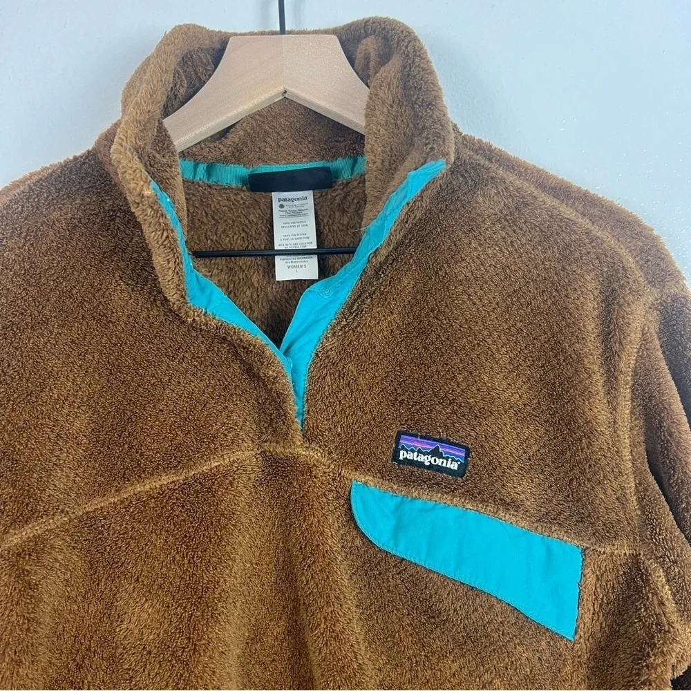 Patagonia Brown and Teal Re-Tool Snap Pullover - Picture 3 of 4